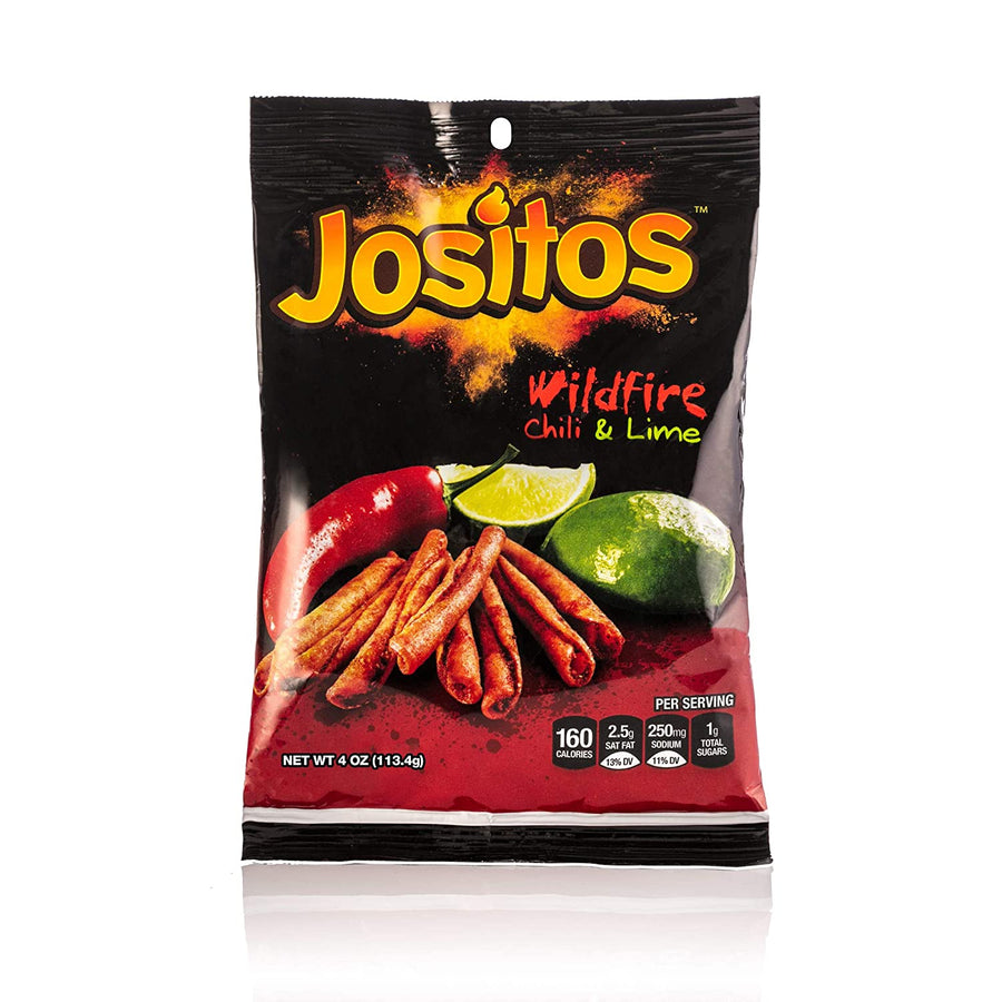 Jositos Wildfire Chili & Lime Corn Chips 113.4 g Snaxies Exotic Chips Montreal Canada