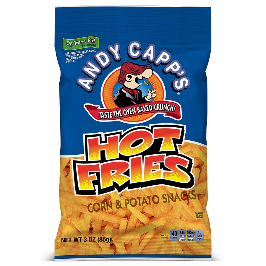 Andy Capp's Hot Fries 85 g Snaxies Exotic Chips Montreal Canada