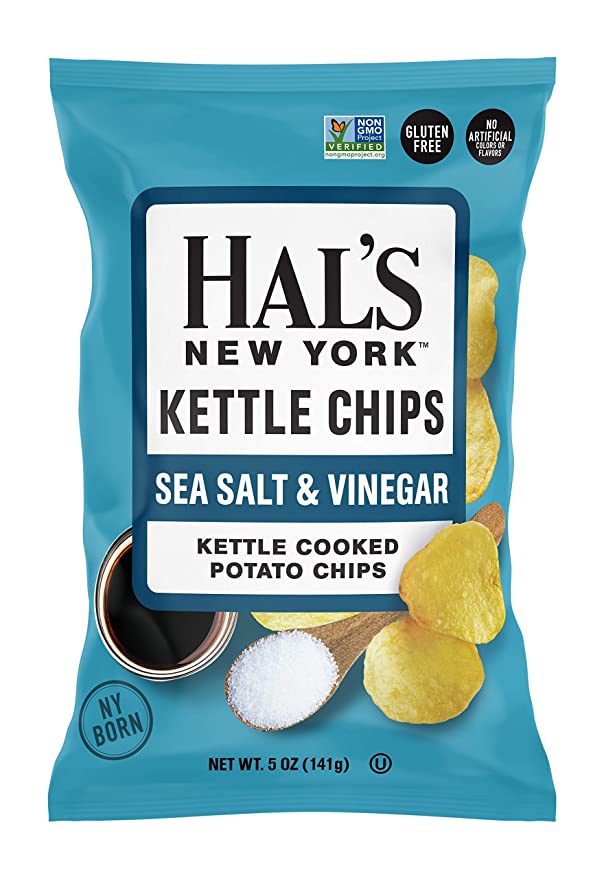 Hal's New York Kettle Chips Sea Salt & Vinegar 56.7 g Snaxies Exotic Snacks Montreal Canada