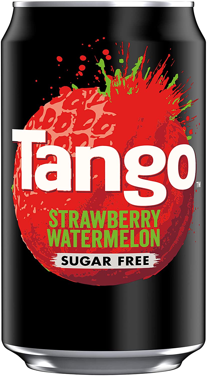 Tango Strawberry & Watermelon Sugar Free Can 330 ml Snaxies Exotic Drinks Montreal Canada