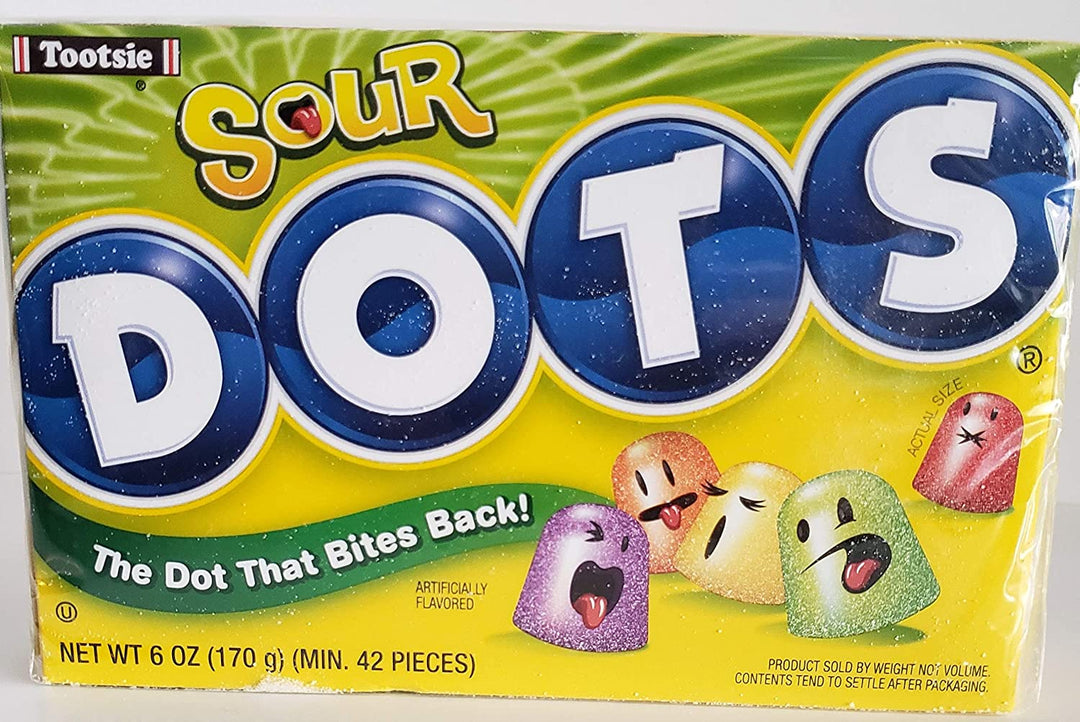 Sour Dots Theatre Box 170 g Snaxies Exotic Candy Montreal Canada