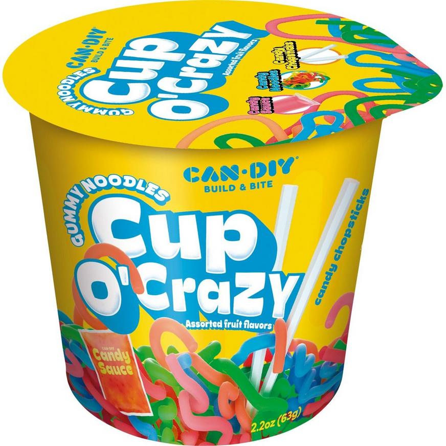 CAN-DIY Cup O' Crazy Gummy Noodles 63 g Snaxies Exotic Candy Montreal Canada