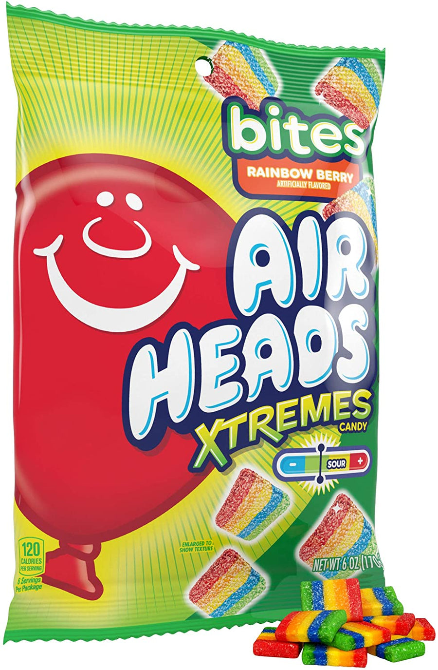 Airheads Xtremes Rainbow Berry Bites 170 g Exotic Candy Snaxies Montreal Canada
