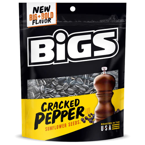 Bigs Cracked Pepper Sunflower Seeds 152 g Imported Exotic Snack Montreal Quebec Canada Snaxies