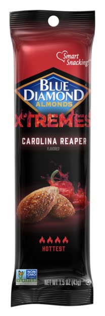 Blue Diamond XTREMES Carolina Reaper Almonds 43 g Imported Exotic Snacks Montreal Quebec Canada Snaxies
