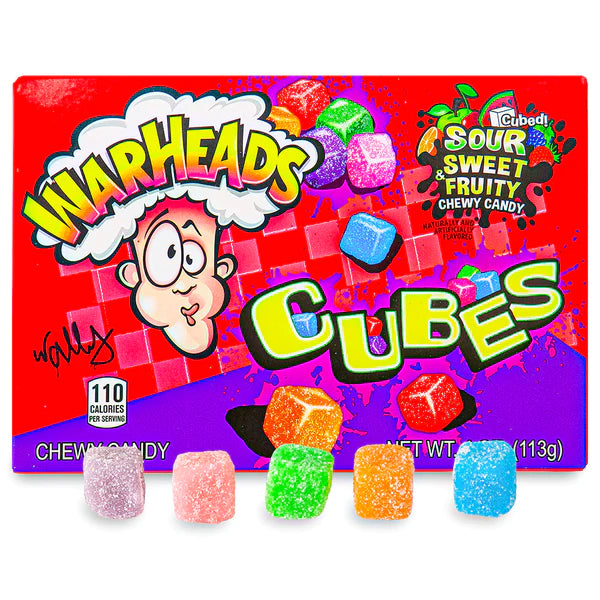 Warheads Chewy Cubes Theatre Box 113 g Snaxies Exotic Candy Montreal