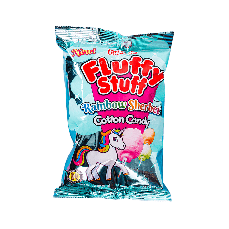 Charms Fluffy Stuff Rainbow Sherbet Cotton Candy 60 g Snaxies Exotic Candy Montreal Quebec Canada