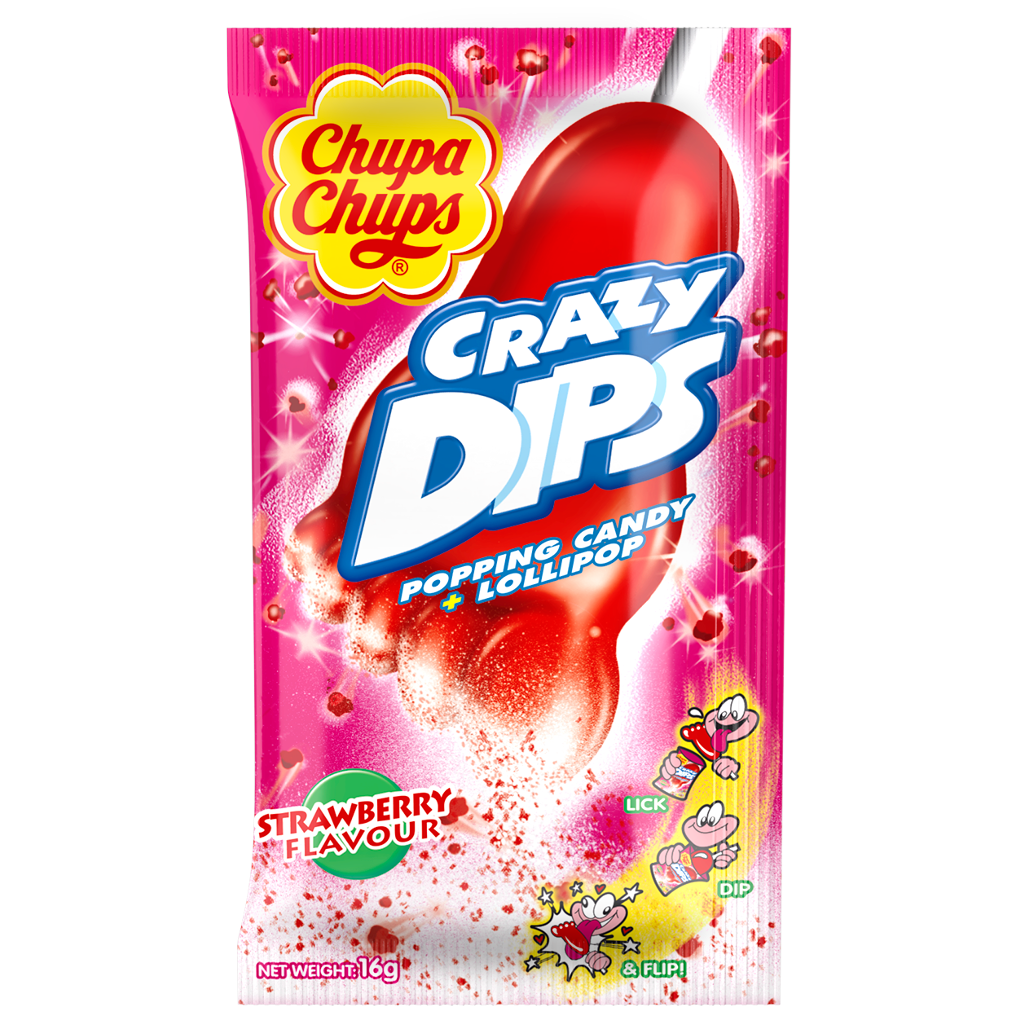 Chupa Chups Crazy Dips Strawberry 14 g Exotic Candy Montreal Quebec Canada Snaxies