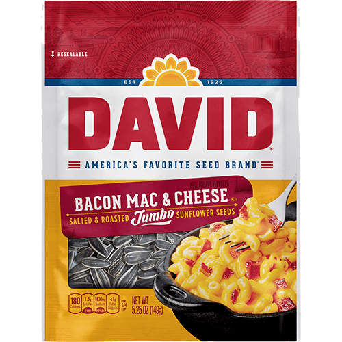 David Jumbo Bacon Mac & Cheese Sunflower Seeds 149 g Imported Exotic Snack Montreal Quebec Canada Snaxies