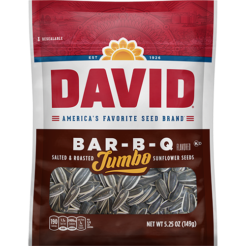 David Jumbo Bar-B-Q Sunflower Seeds 149 g Imported Exotic Snack Montreal Quebec Canada Snaxies