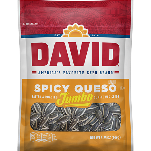 David Jumbo Spicy Queso Sunflower Seeds 149 g Imported Exotic Snack Montreal Quebec Canada