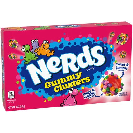 Nerds Gummy Clusters Theatre Box 85 g Snaxies Exotic Candy Montreal Canada