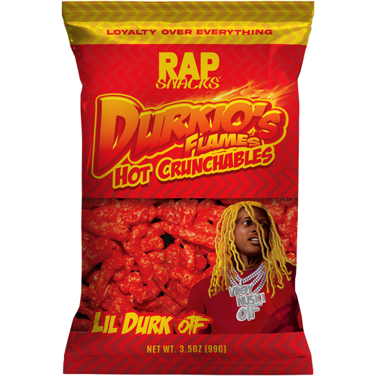 Rap Snacks Lil Durk Flames Hot Crunchables 71 g Snaxies Exotic Chips Montreal