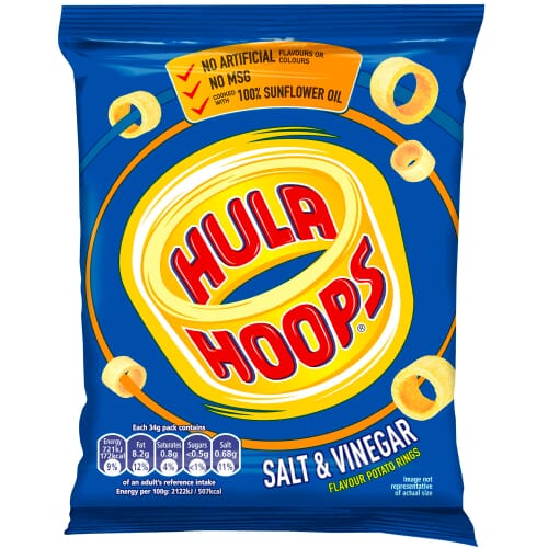 Hula Hoops Salt & Vinegar 34 g Exotic Chips UK Snaxies Montreal Canada