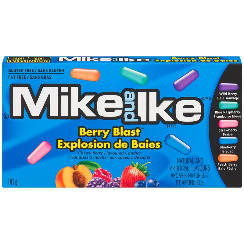 Mike & Ike Berry Blast 141 g Snaxies Exotic Candy Montreal Canada