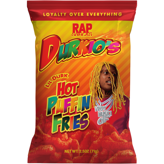 Rap Snacks Durkio's Lil Durk Hot Puffin Fries 71 g Snaxies Exotic Chips Montreal