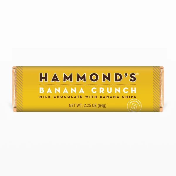 Hammond's Banana Crunch Milk Chocolate Candy Bar 64 g (12 Pack) Exotic Snacks Wholesale Montreal Quebec Canada