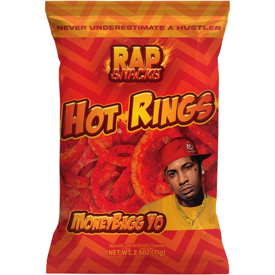 Rap Snacks MoneyBagg Yo Hot Rings 71 g Snaxies Exotic Chips Montreal