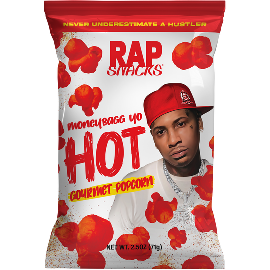 Rap Snacks MoneyBagg Yo Hot Gourmet Popcorn 71 g Snaxies Exotic Chips Montreal Canada