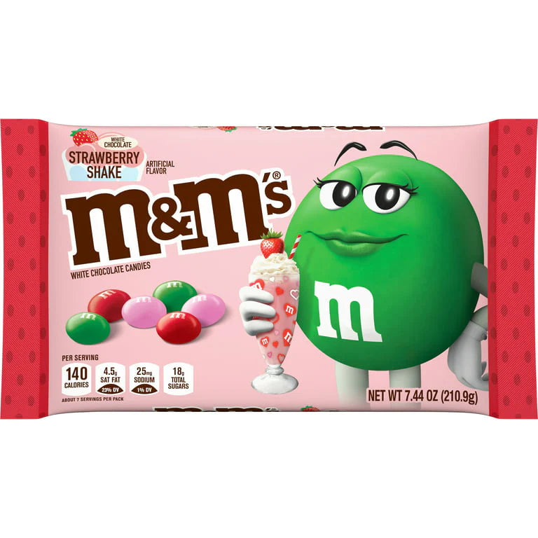 M&M's Strawberry White Chocolate Milkshake Candy 210.9 g Imported Exotic Candy Montreal Quebec Canada Snaxies