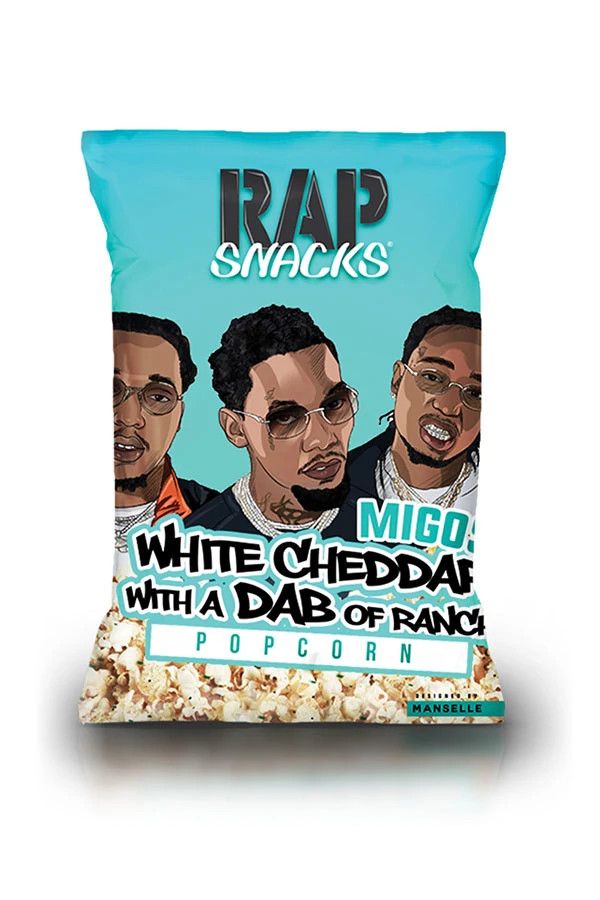 Rap Snacks Migos White Cheddar With A Dab Of Ranch Popcorn 71 g Snaxies Exotic Chips Montreal Canada