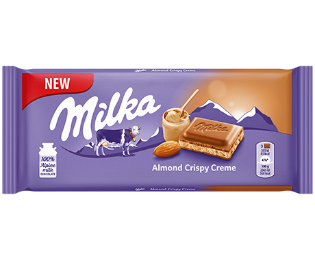 Milka Barre de chocolat crème croustillante aux amandes 100 g