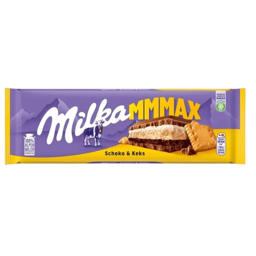 Milka MMMAX Choco & Biscuit 300 g Imported Exotic Chocolate Snacks Montreal Quebec Canada Snaxies