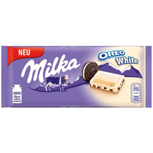 Milka Oreo White Chocolate Bar - Snaxies