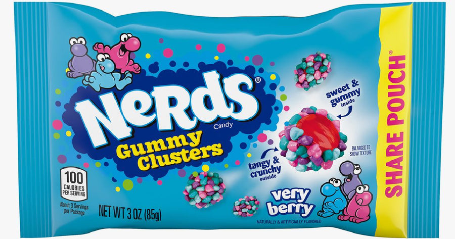 Nerds Gummy Clusters Very Berry Share Pouch 85 g Snaxies Exotic Candy Montreal Canada