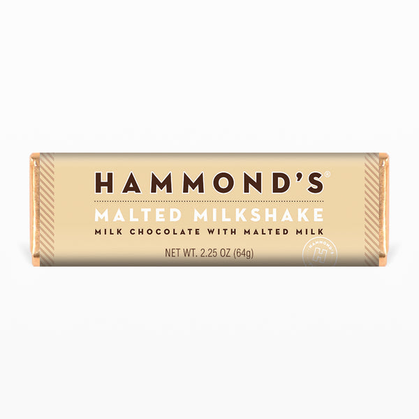 Hammond's Malted Milkshake Milk Chocolate Candy Bar 64 g (12 Pack) Exotic Snacks Wholesale Montreal Quebec Canada