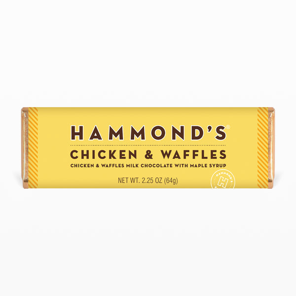 Hammond's Chicken and Waffles Milk Chocolate Candy Bar 64 g (12 Pack) Exotic Snacks Wholesale Montreal Quebec Canada