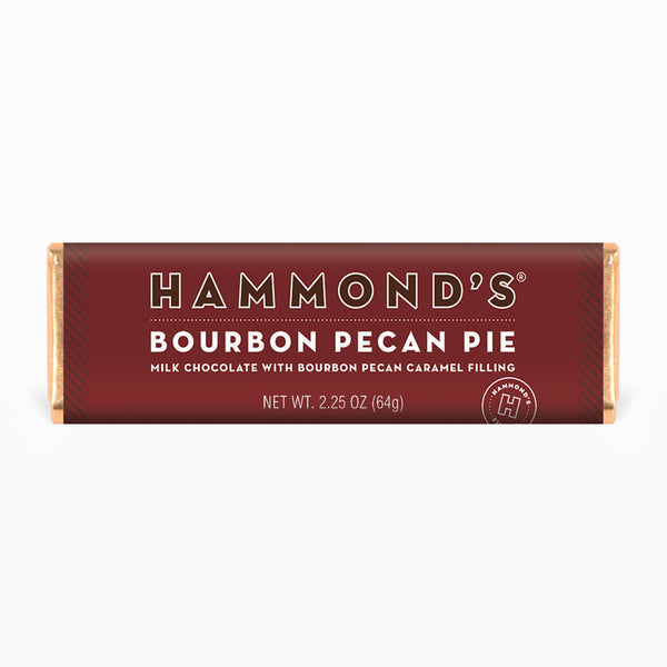 Hammond's Bourbon Pecan Pie Milk Chocolate Candy Bar 64 g (12 Pack) Exotic Snacks Wholesale Montreal Quebec Canada