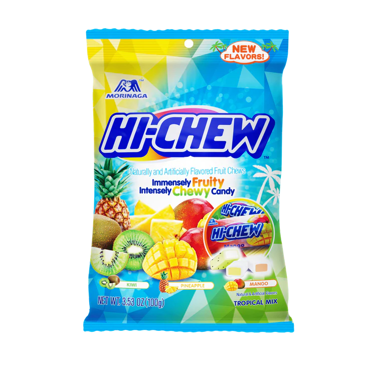 Hi-Chew Tropical Mix 100 g Snaxies Exotic Candy Montreal Canada