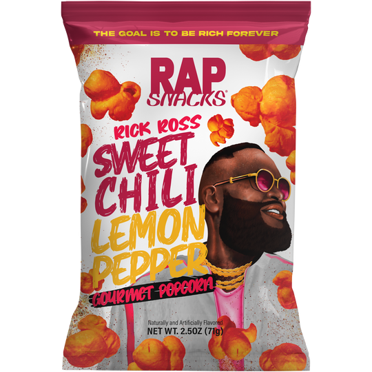 Rap Snacks Rick Ross Sweet Chili Lemon Pepper Gourmet Popcorn 71 g Snaxies Exotic Chips Montreal