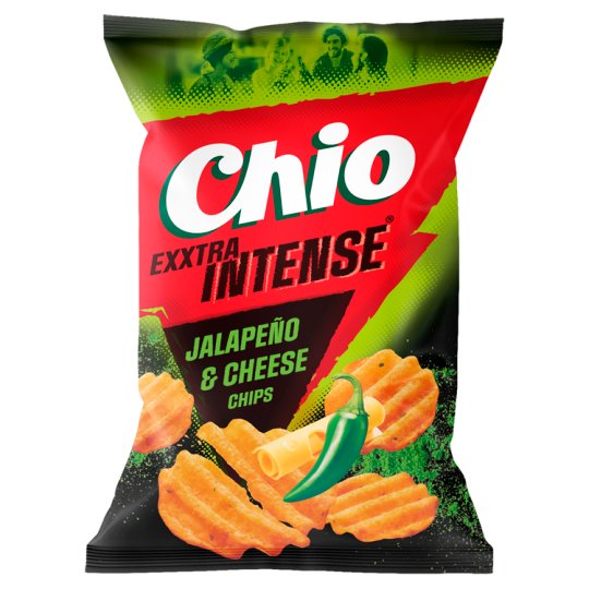Chio Extra Intense Jalapeno & Cheese Chips 55 g Snaxies Exotic Chips Montreal Canada