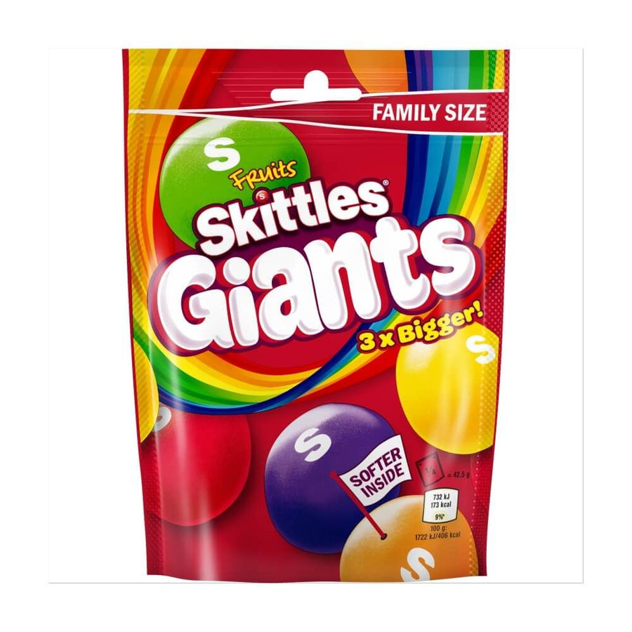 Skittles Giants Fruits Flavour 170 g Imported Exotic Candy UK Snaxies Montreal Canada