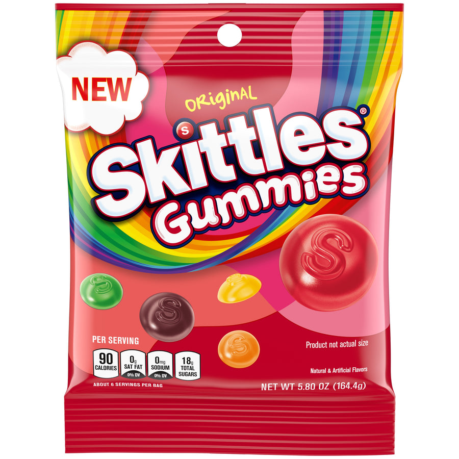 Skittles Gummies Original 164.4 g Imported Exotic Candy USA Snaxies Montreal Canada