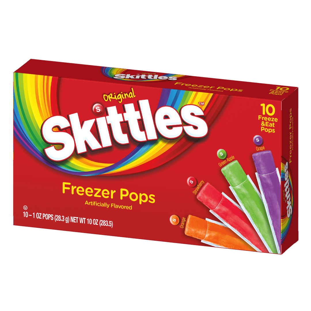 Skittles Freezer Pops Box 283.5 g Snaxies Exotic Ice Pops Montreal Canada