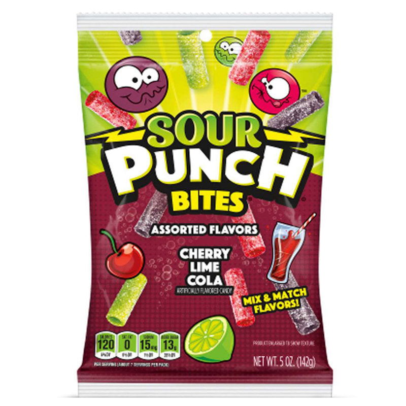 Sour Punch Bites Cherry Lime Cola 142 g Snaxies Exotic Candy Canada