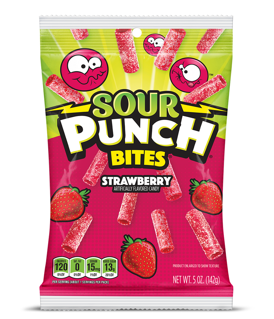 Sour Punch Bites Strawberry 142 g Snaxies Exotic Candy Canada