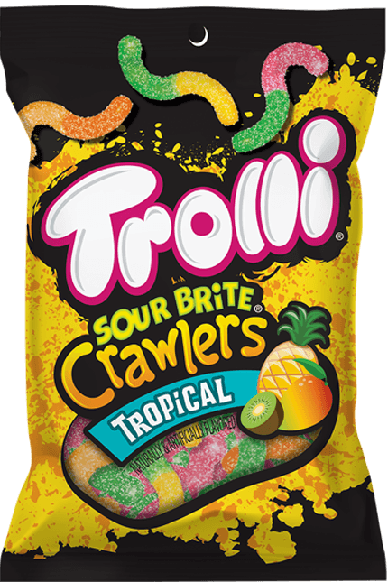 Trolli Sour Brite Crawlers Tropical 142 g Imported Exotic Candy USA Snaxies Montreal Canada