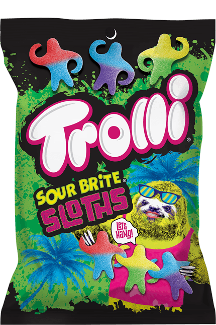 Trolli Sour Brite Sloths 120 g Exotic Candy Snaxies Montreal Quebec Canada