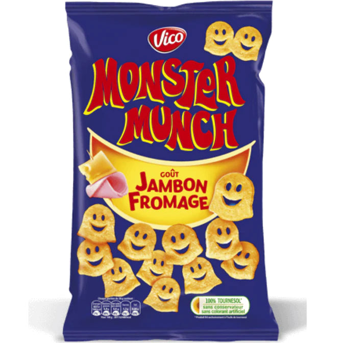 Vico Monster Munch Ham & Cheese Crisps 85 g Imported Exotic Snack Montreal Quebec Canada Snaxies