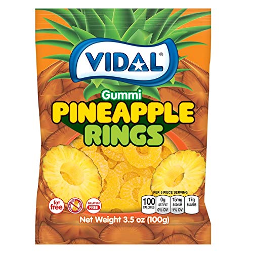 Vidal Gummi Pineapple Rings 100 g Snaxies Exotic Candy Montreal Canada