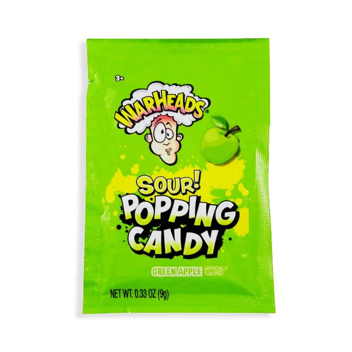 Warheads Green Apple Sour Popping Candy 9 g