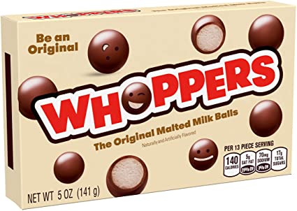 Whoppers Original Theatre Box 141 g Snaxies Exotic Chocolate Montreal Quebec Canada