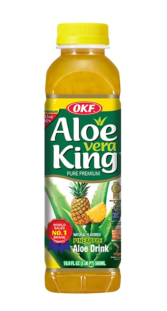 OKF Pineapple Aloe Vera King Drink 500 ml Snaxies Exotic Drinks Montreal Canada