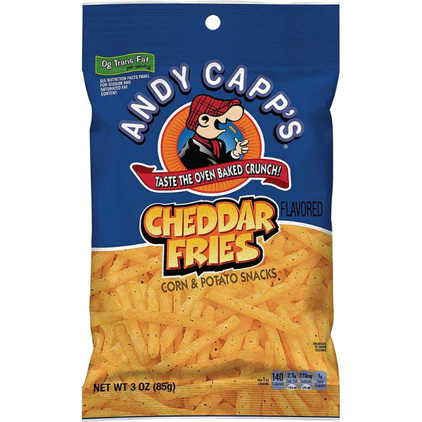 Andy Capp's Cheddar Fries 85 g Snaxies Exotic Chips Montreal Canada