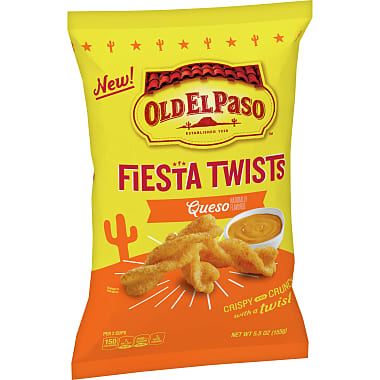 Old El Paso Fiesta Twists Queso Cheese 56 g (6 Pack) Exotic Snacks Wholesale Montreal Quebec Canada