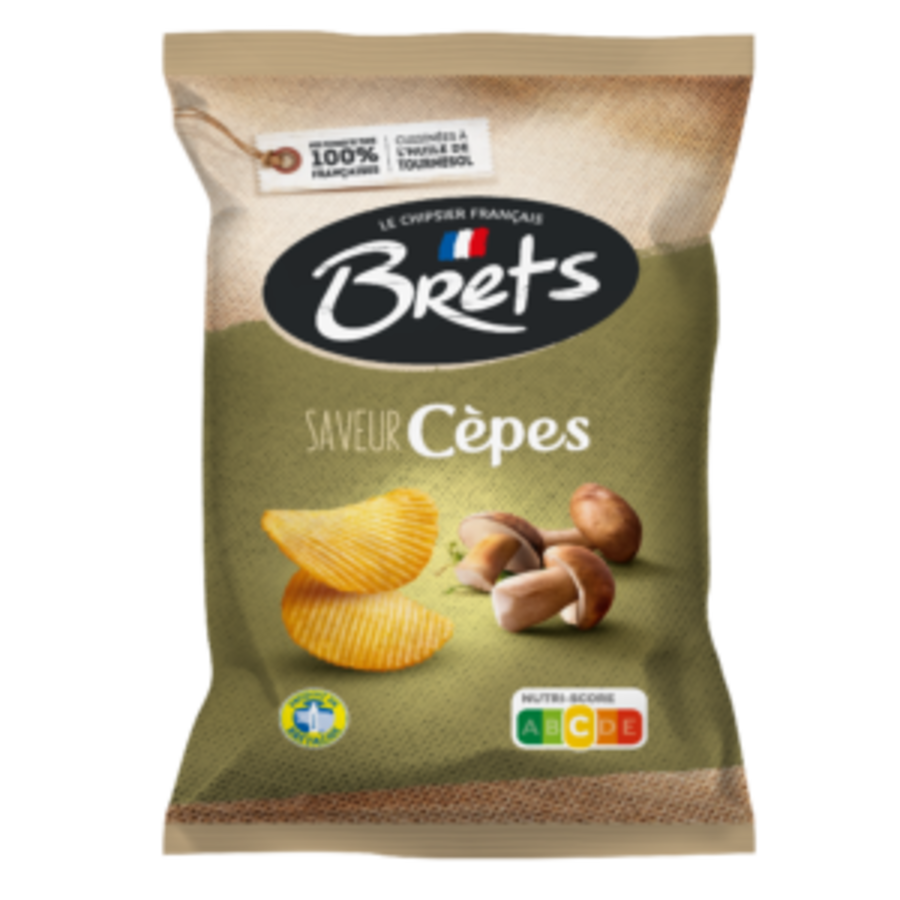 Brets Chips Porcini Mushrooms Flavour 125 g - Exotic Chips - Europe - Snaxies Montreal Canada